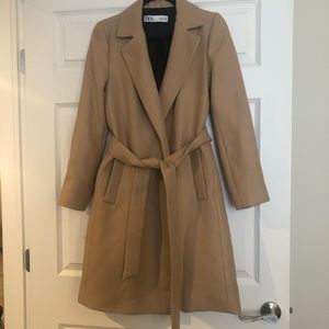 ZARA Belted Coat (Beige/Tan)